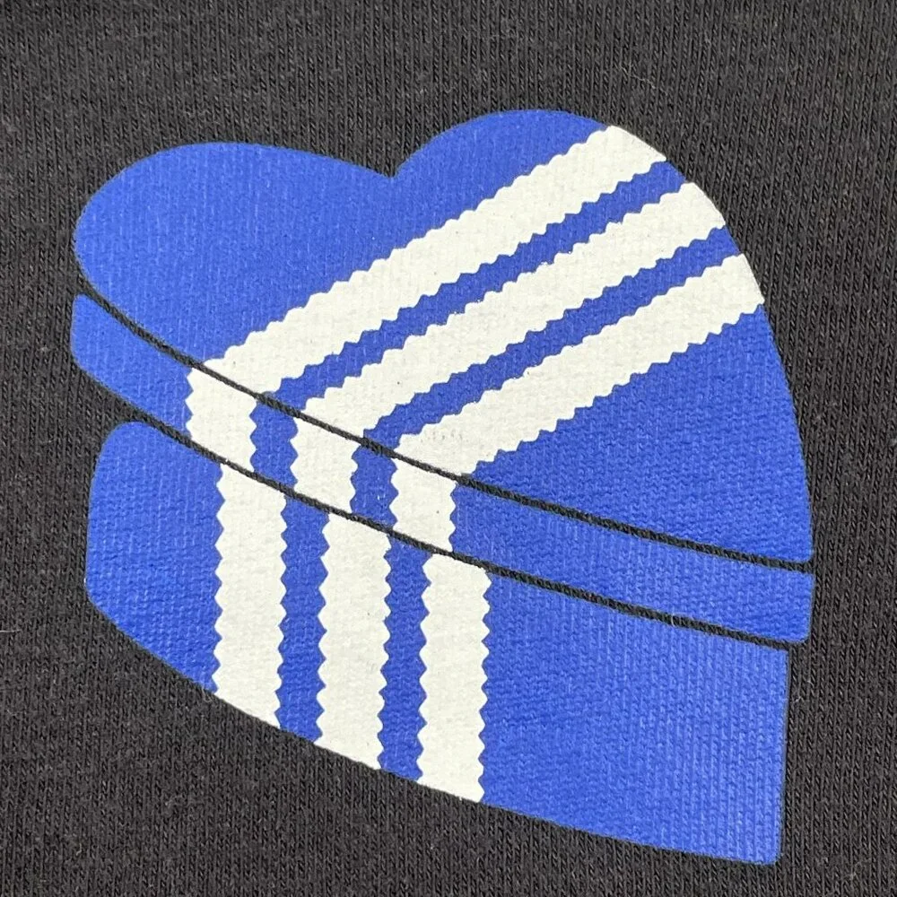 Adidas Originals Heart Box Hoodie Mens Small Black Pullover‎ w/ Drawstring